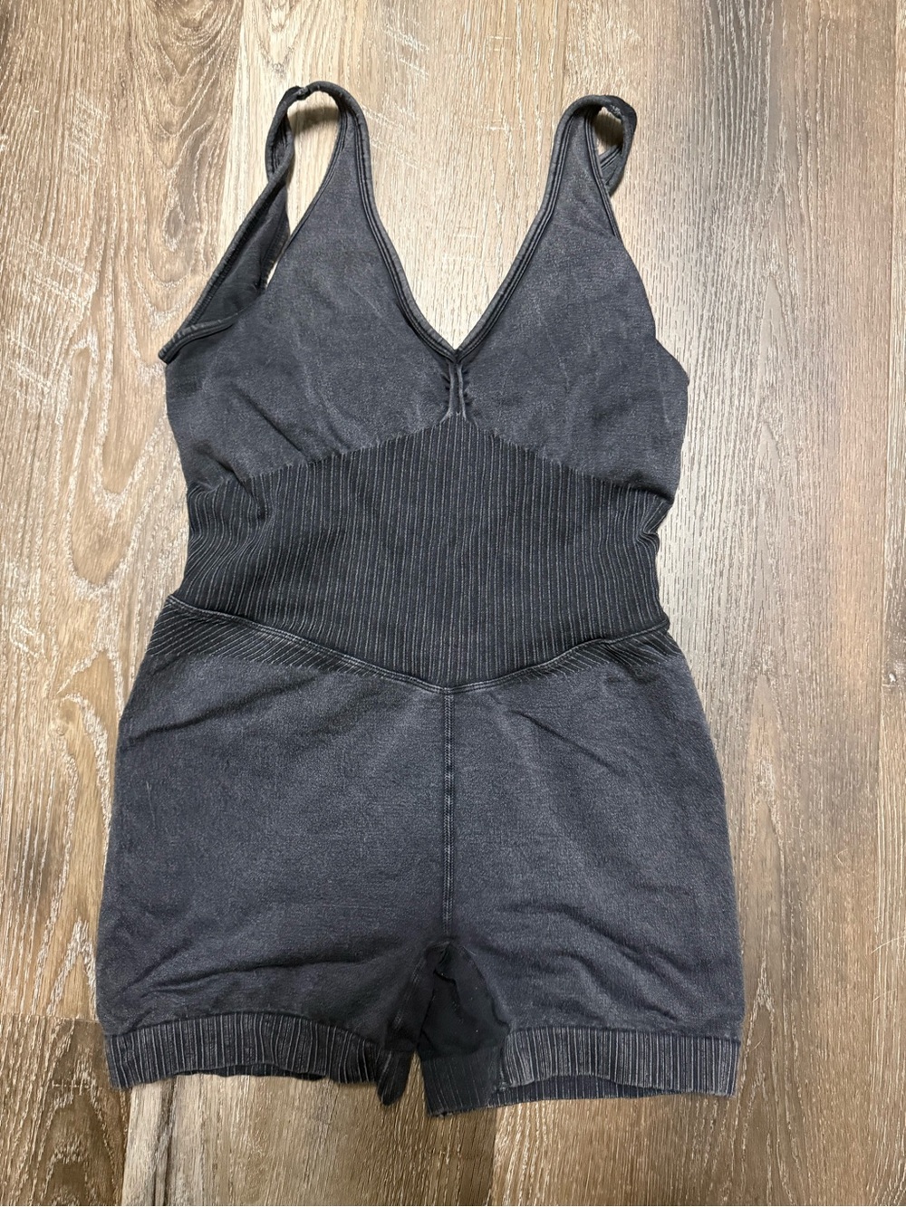 JoyLab Charcoal Ribbed Romper - Picture 3 of 5